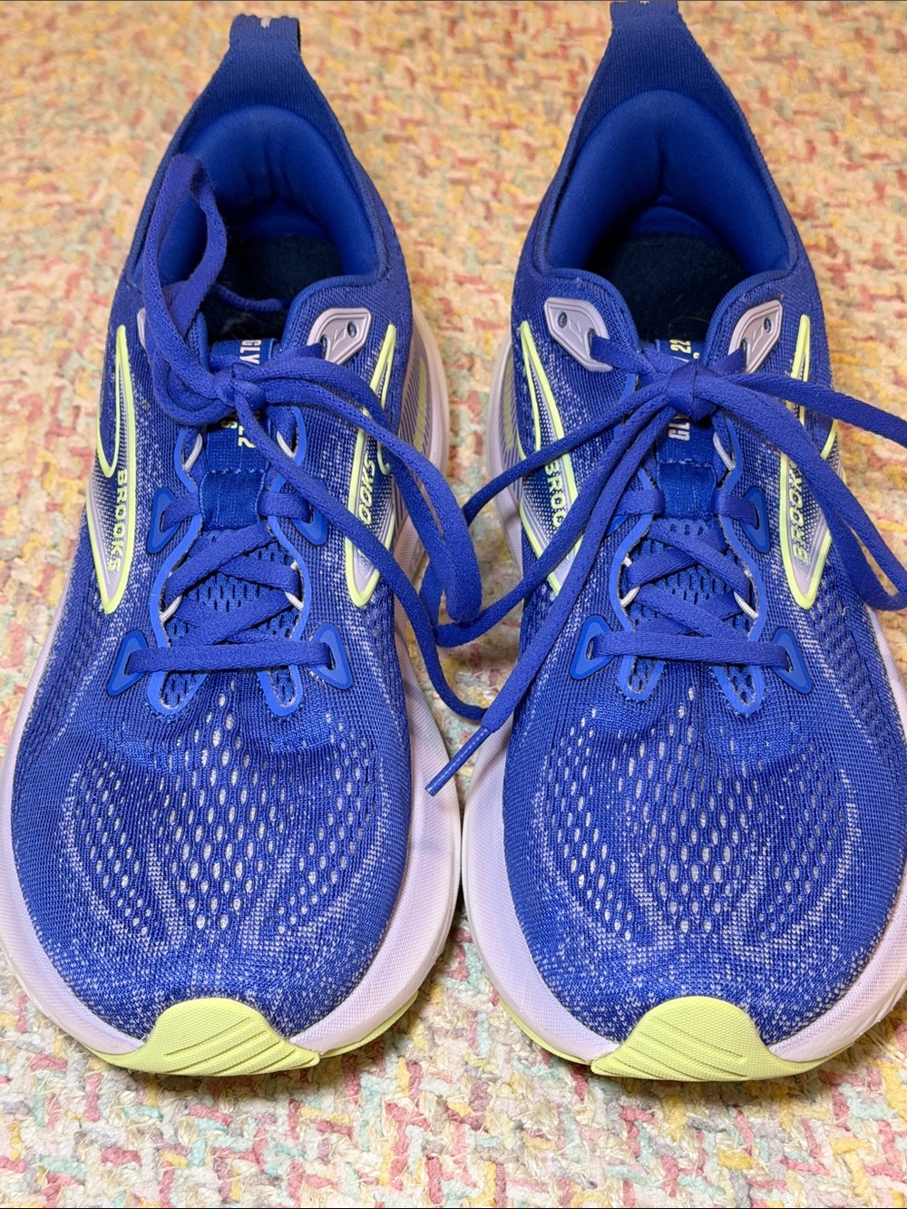 Brooks Women’s Glycerin GTS 22 Running Shoes in Royal Blue with Lime 🍋🟩 Green - Picture 12 of 15